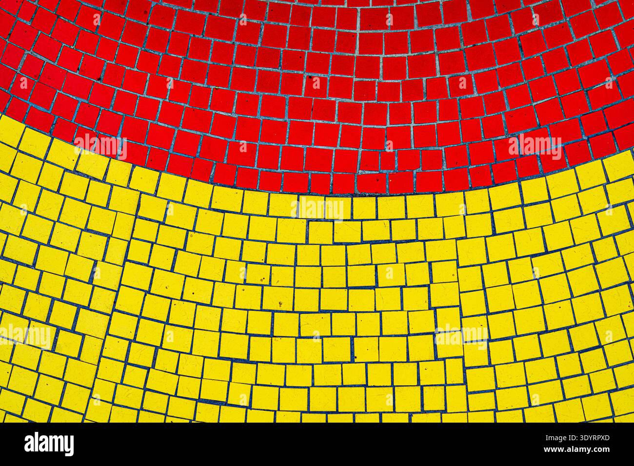 Red and yellow mosaic tile pattern, Lithuania Stock Photo