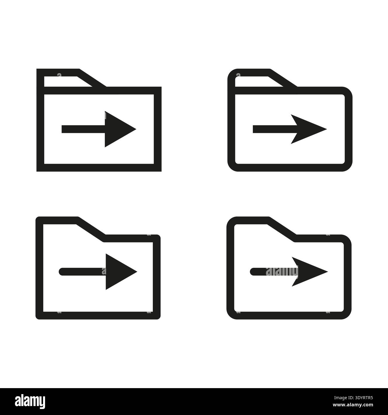 Four folders Vector. Data transfer icon. File upload symbol. Document storage set. EPS 10. Stock Vector