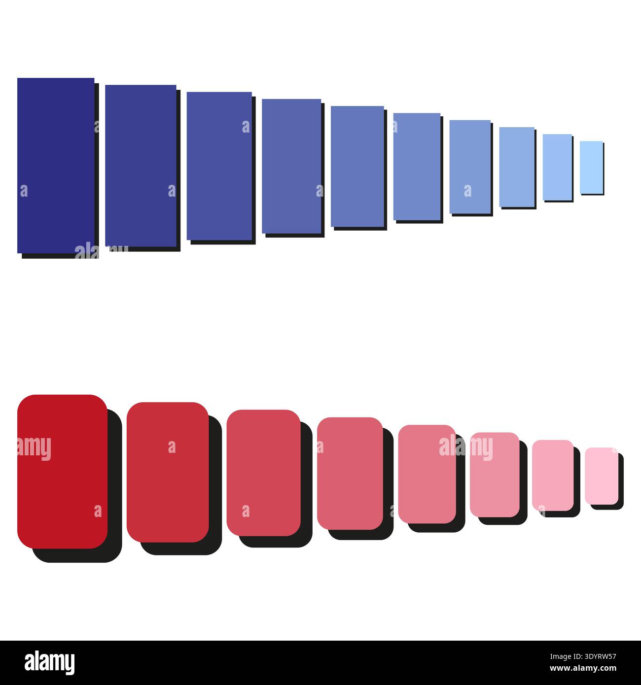 Level scale bars. Data measurement graphic. Dynamic progress Vector set. Colorful status element. EPS 10. Stock Vector