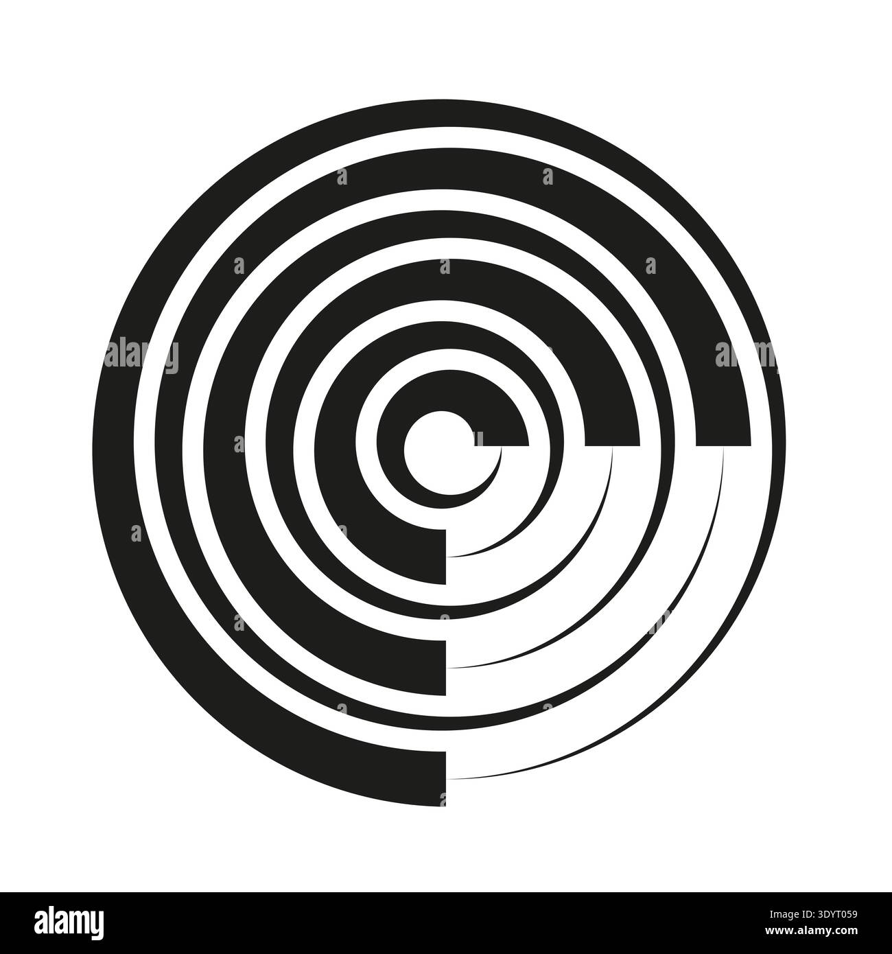 Abstract circle Vector. Segment ring pattern. Black round icon. White background design. EPS 10. Stock Vector