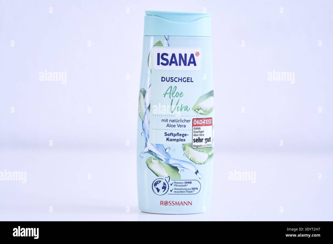 Isana Aloe Vera shower gel, from Rossmann, is in the shower in the bathroom  Stock Photo - Alamy