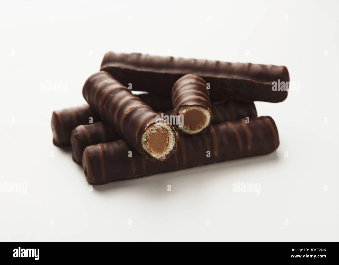 Small chocolate candies isolated on white Stock Photo