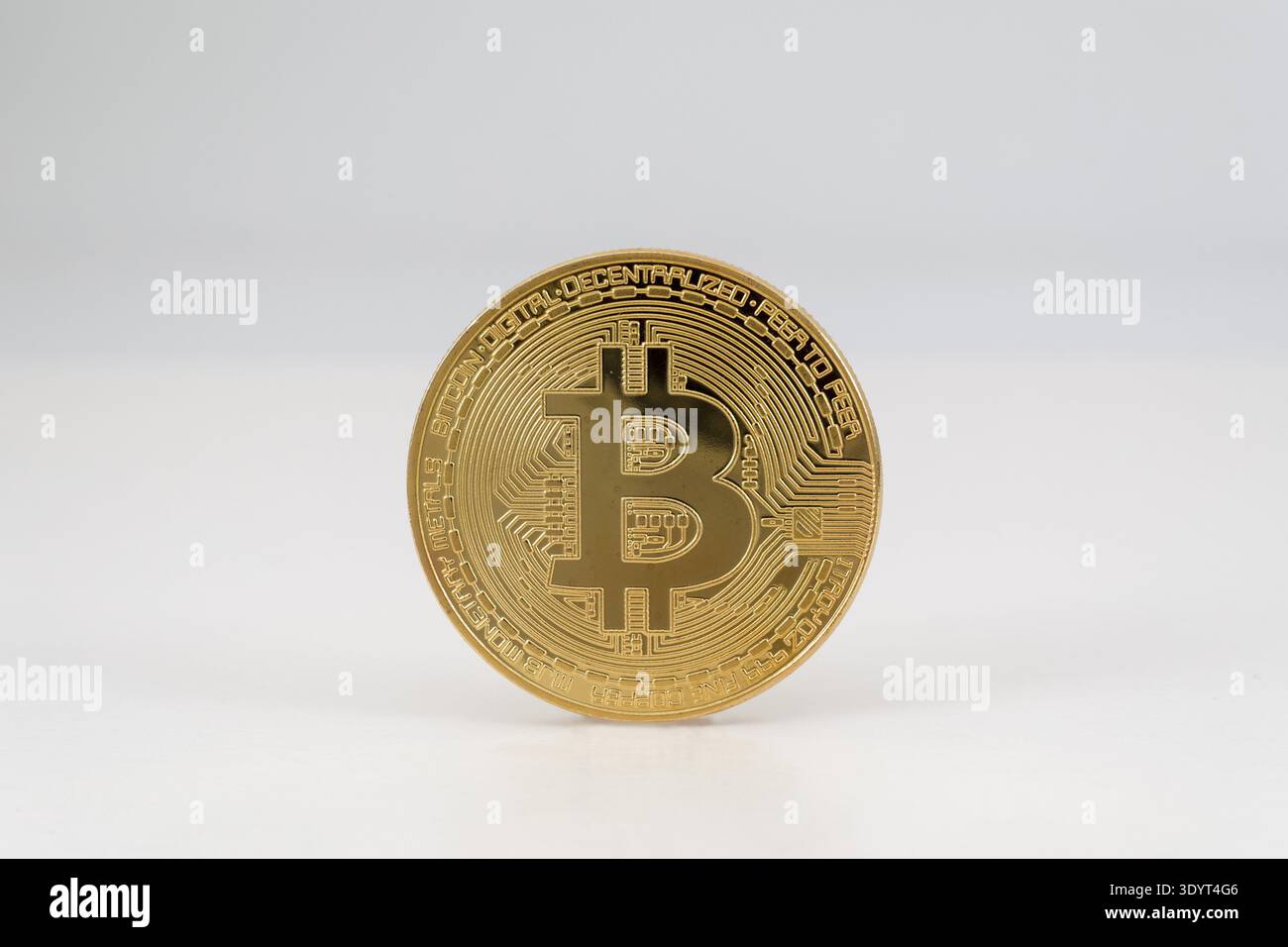 Bitcoin coin, cryptocurrency symbol Stock Photo