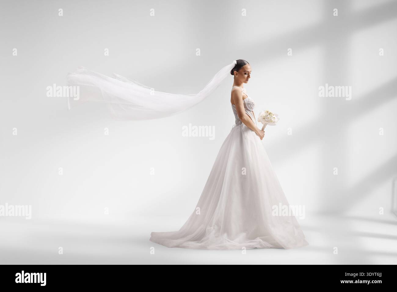 long dress high split Satin Wedding Dress - Off Shoulder Wedding Dress with High Slit main image 0