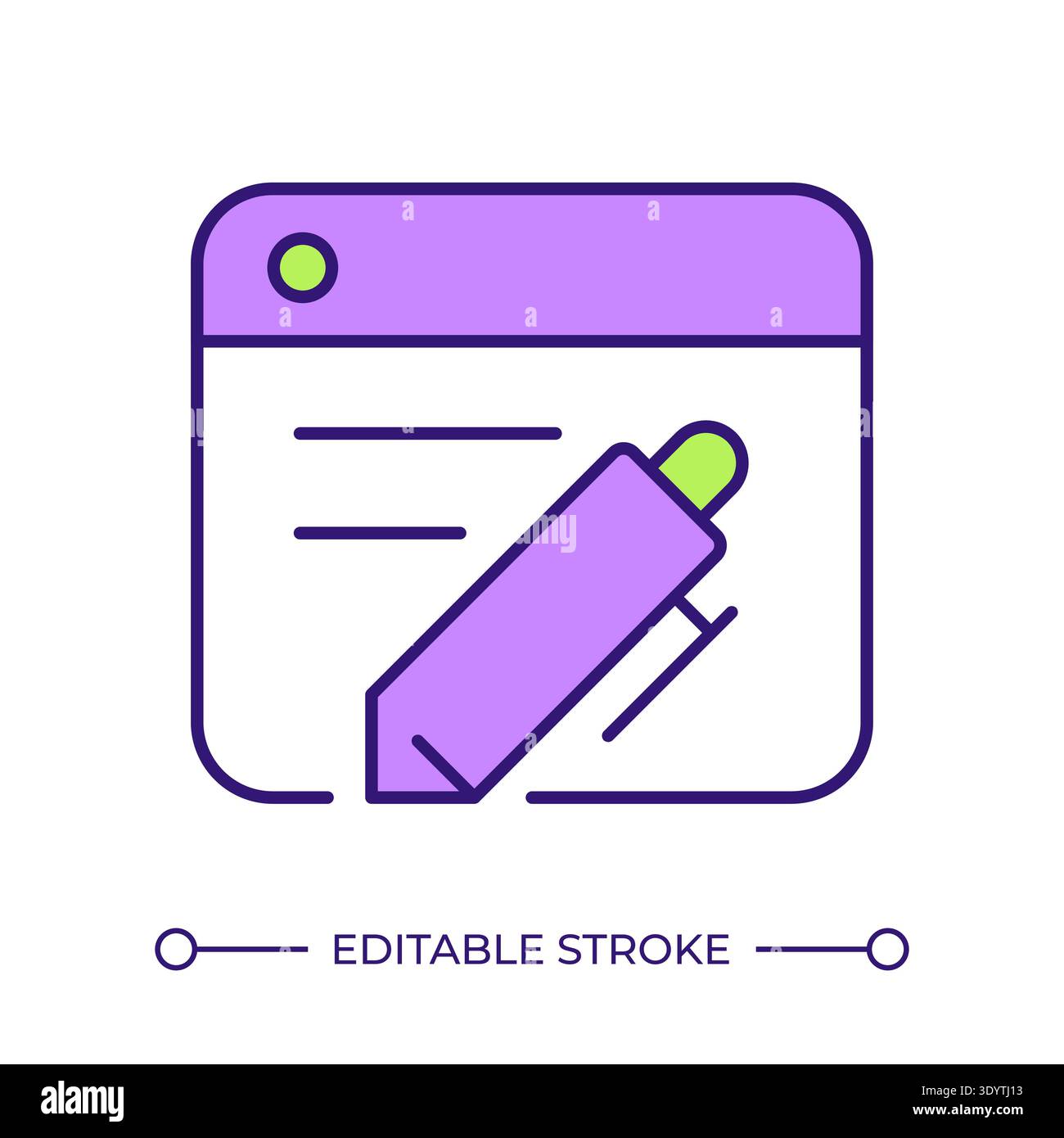 Blogging line color icon Stock Vector