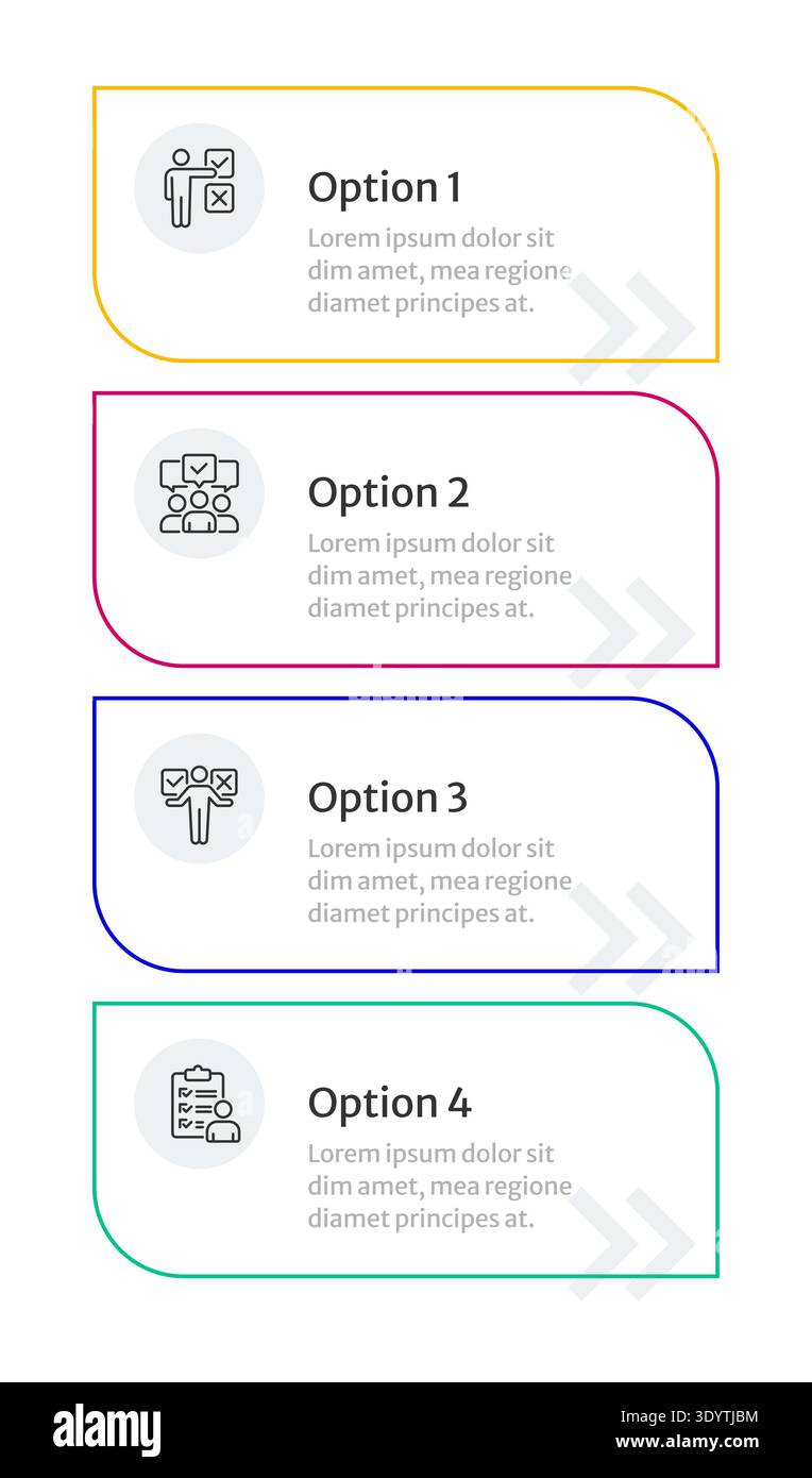 Survey collecting methodology infographic 4 steps Stock Vector