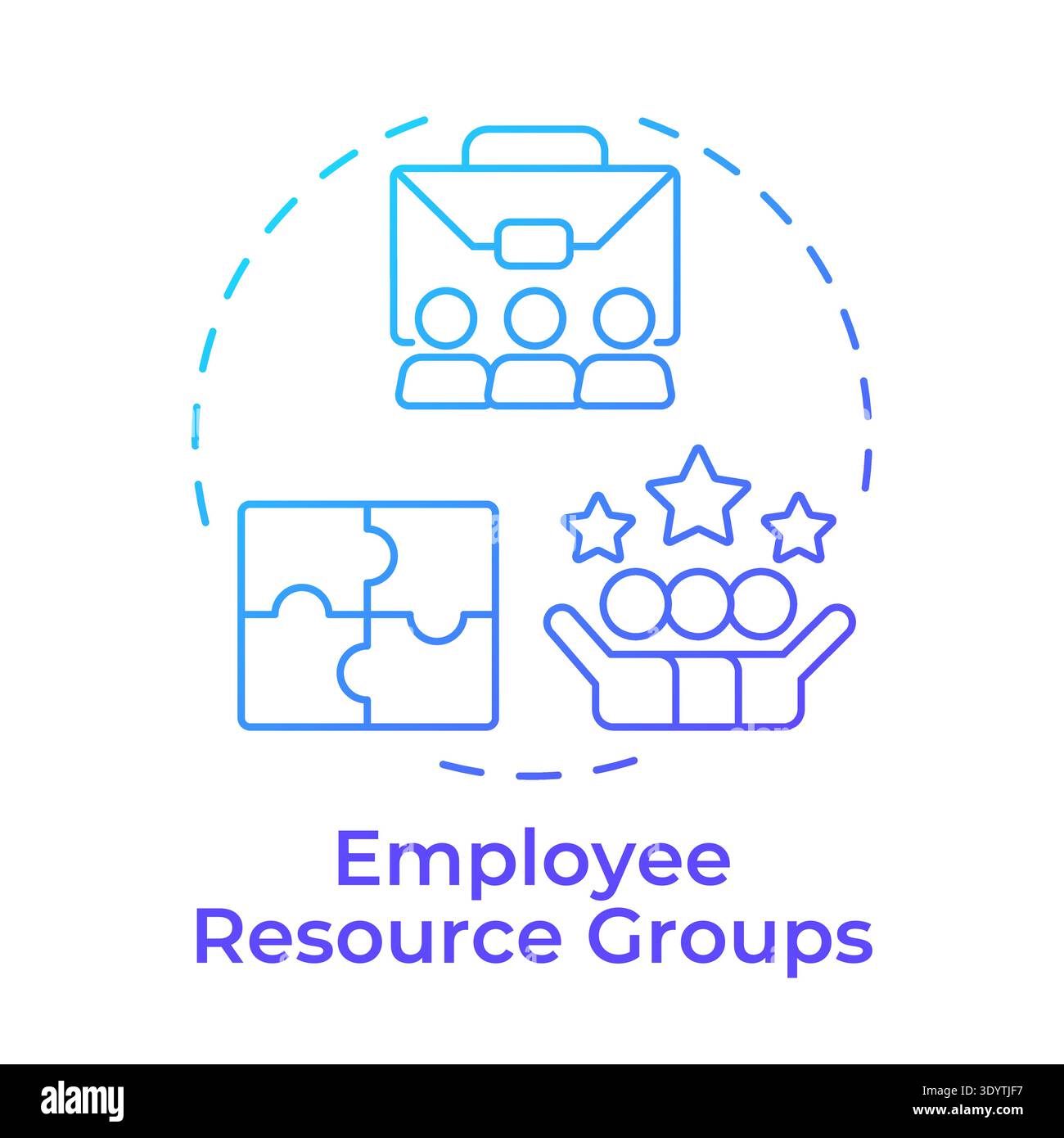 Employee resource groups blue gradient concept icon Stock Vector