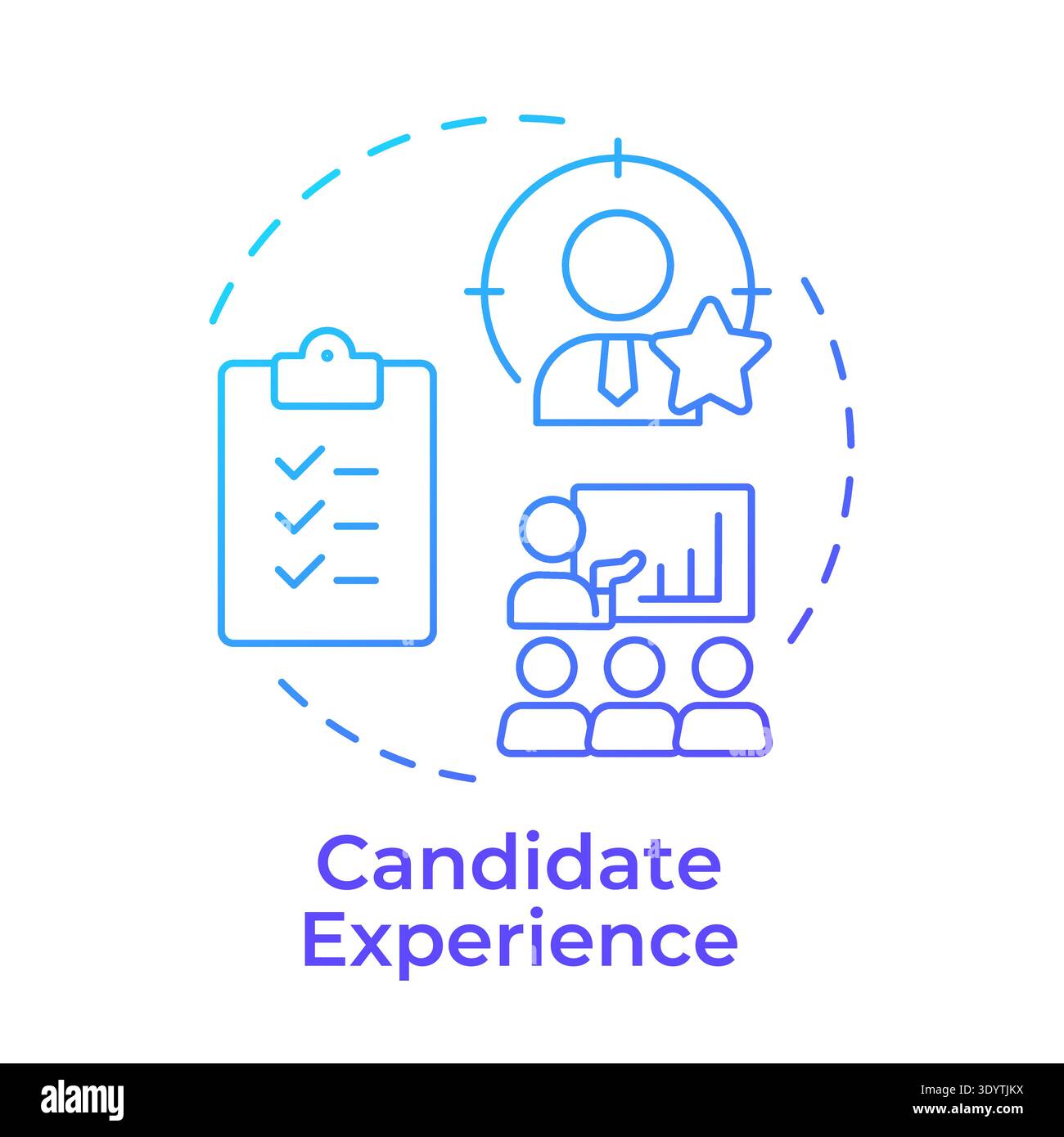Candidate experience blue gradient concept icon Stock Vector