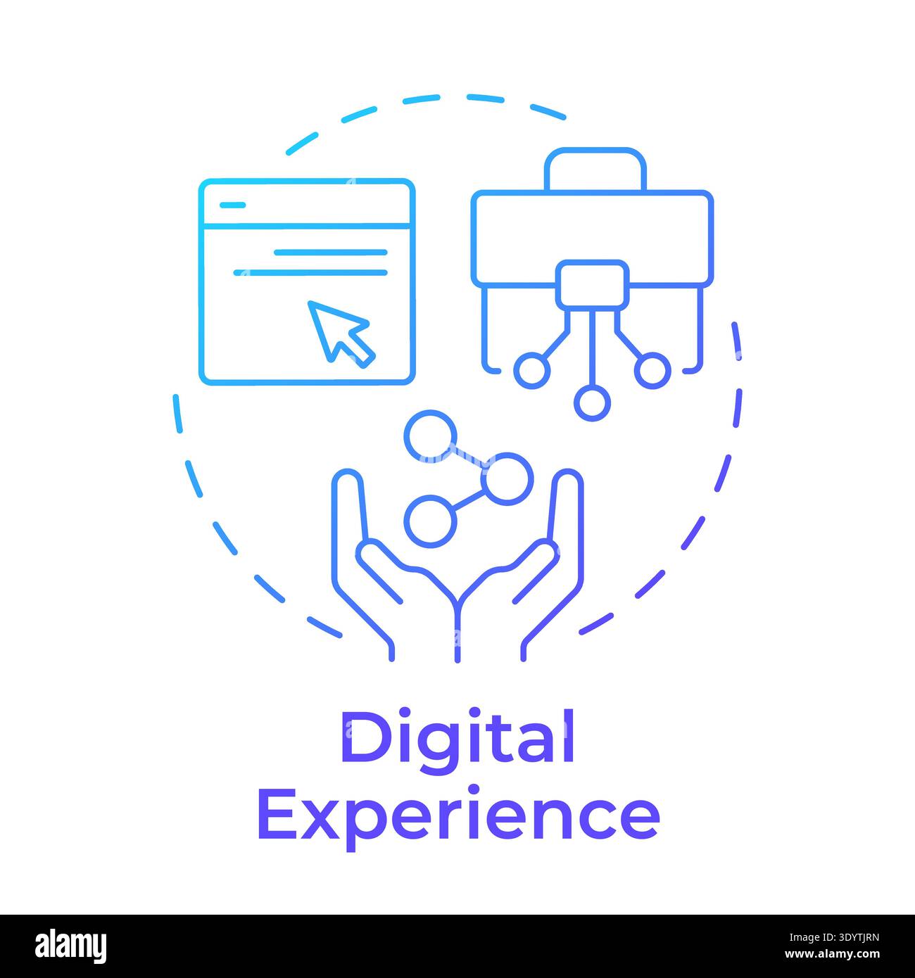 Digital experience blue gradient concept icon Stock Vector