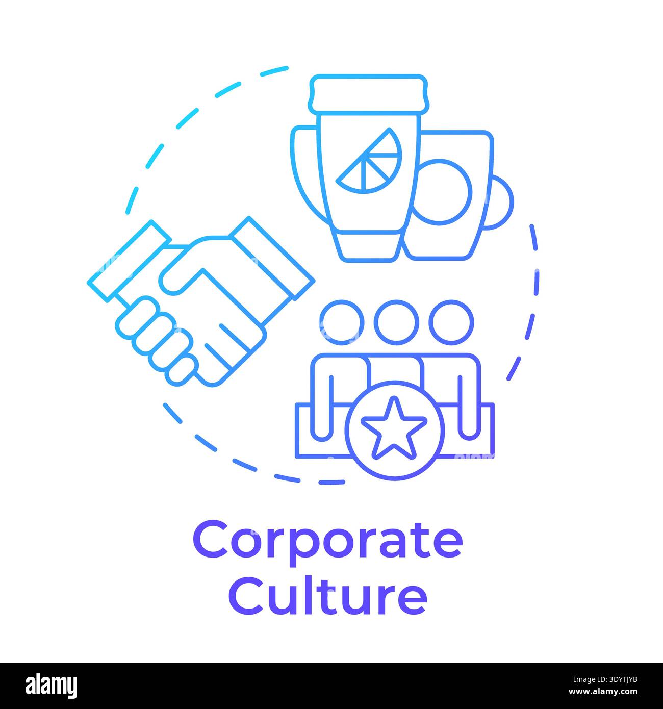 Corporate culture blue gradient concept icon Stock Vector