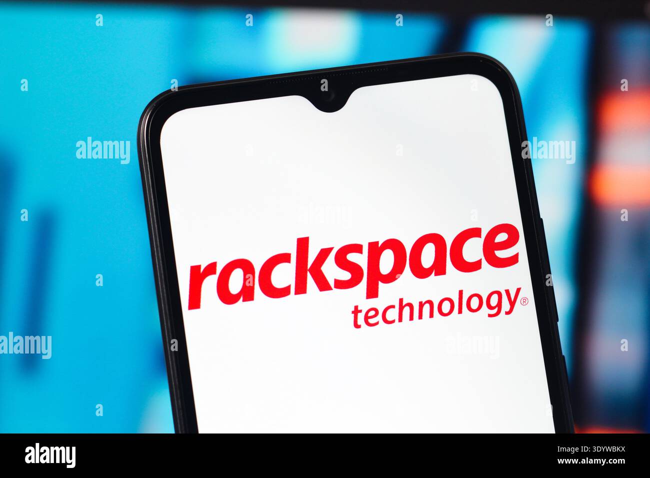 In this photo illustration, the Rackspace Technology logo is seen ...