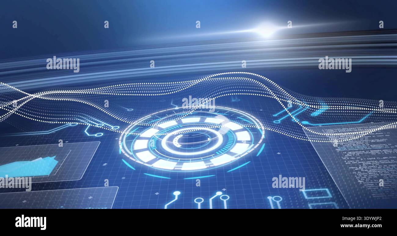 Projecting holographic panels pulsing hi-res stock photography and ...