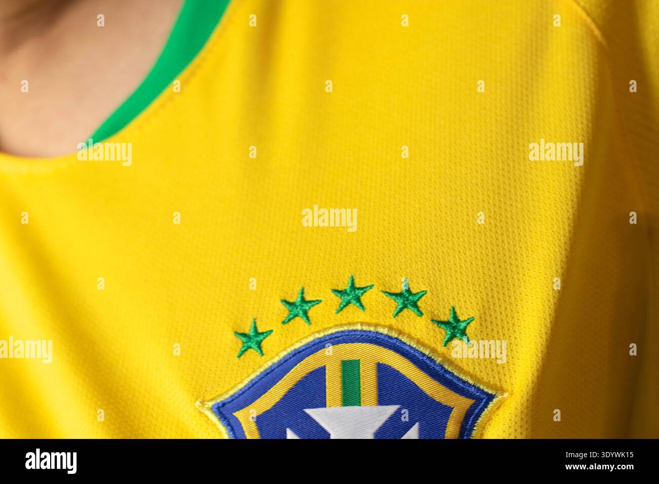 Brazilian national team jersey, green and yellow colors with stars ...