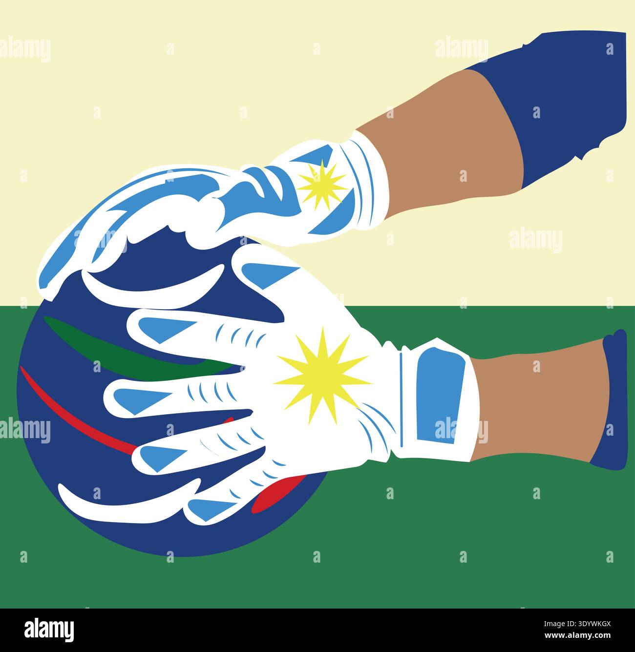 Goalkeeper Hands Catching Soccer Ball – Dynamic Sports Vector ...