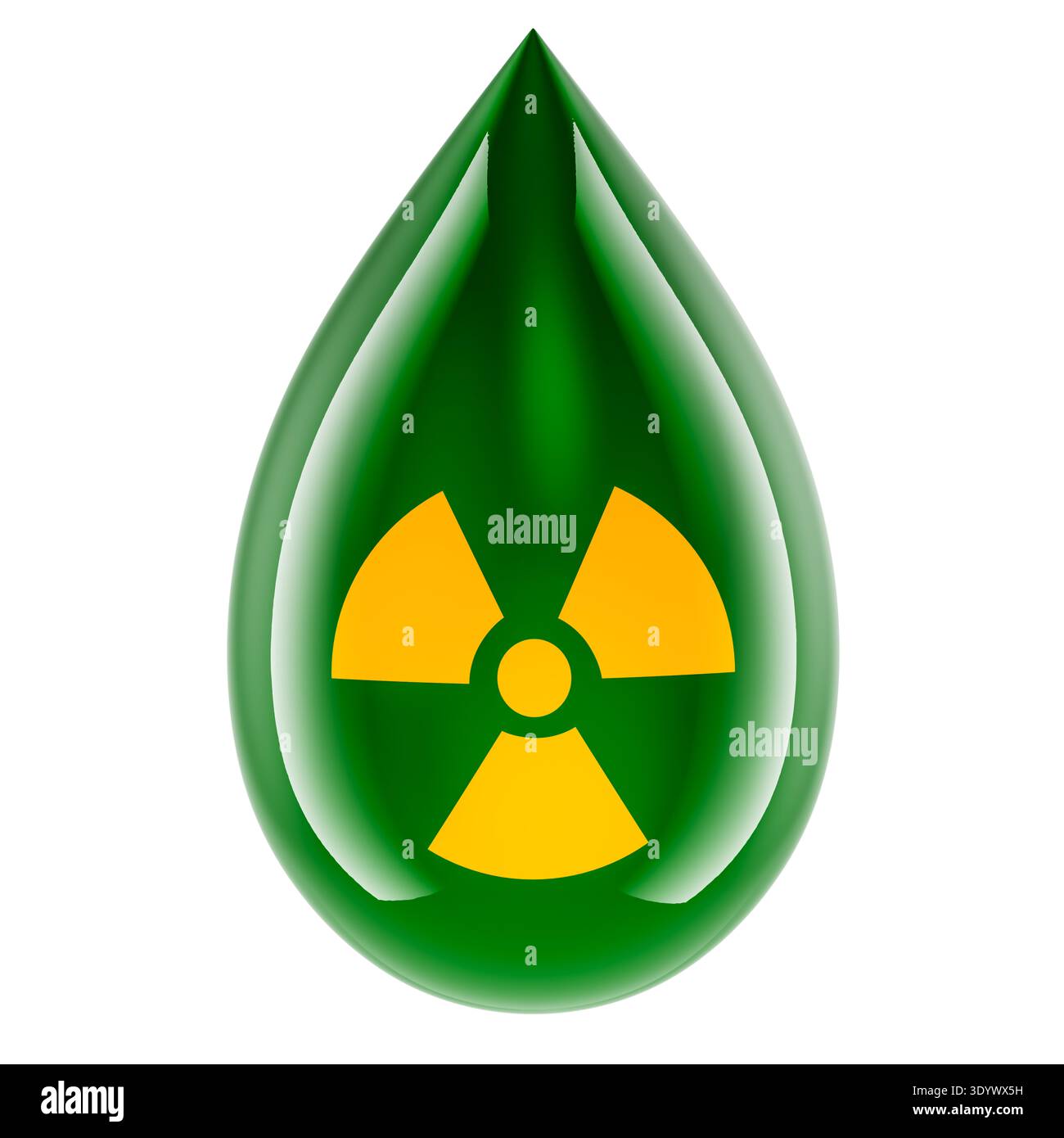Green radioactive drop with radiation symbol. Radioactive contamination ...