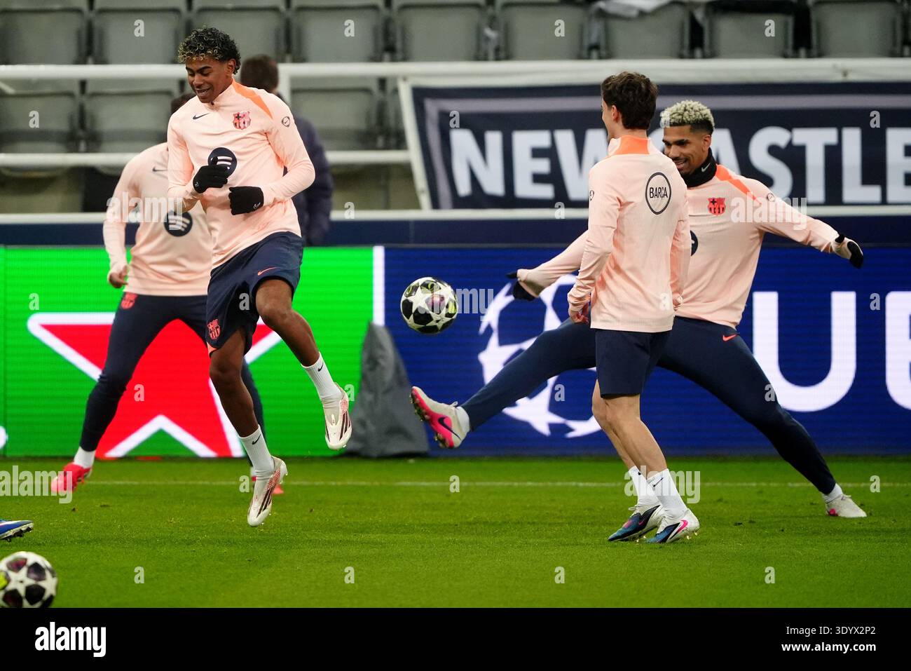 Barcelona s Lamine Yamal During A Training Session At St James Park barcelona-s-lamine-yamal-during-a-training-session-at-st-james-park