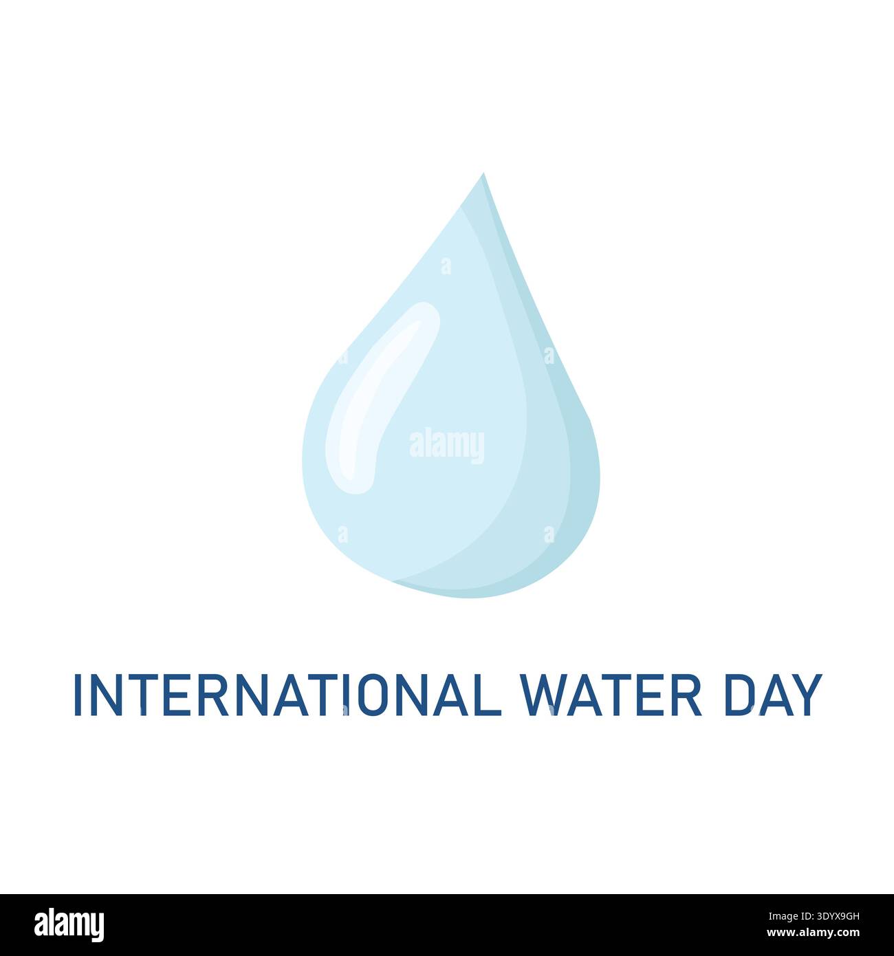 International water day blue drop illustration Stock Vector