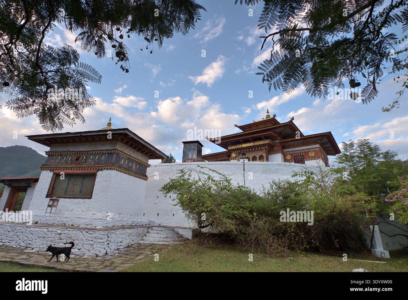 Temple at the Dzong of Punakha, Western Bhutan Stock Photo