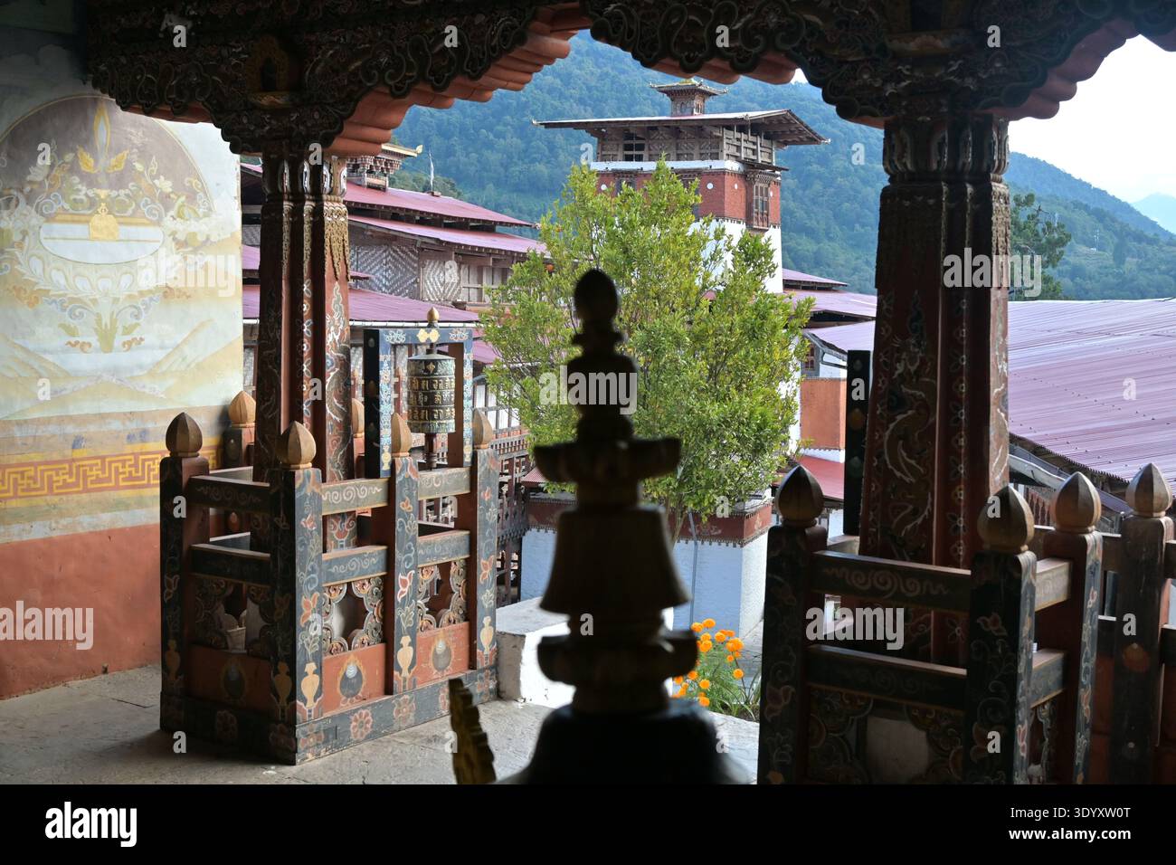 In the Dzong of Trongsa, Central - Bhutan Stock Photo