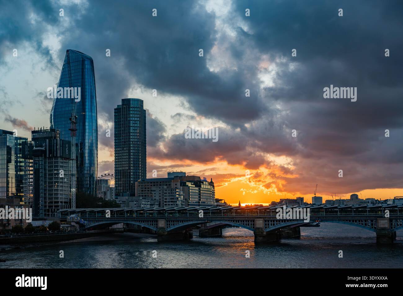 Evening sky over central London, England Stock Photo
