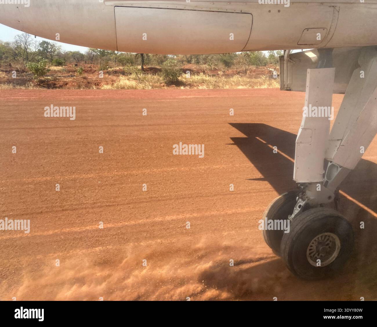 landing on a dirt runway - Smartphone Captured Stock Image