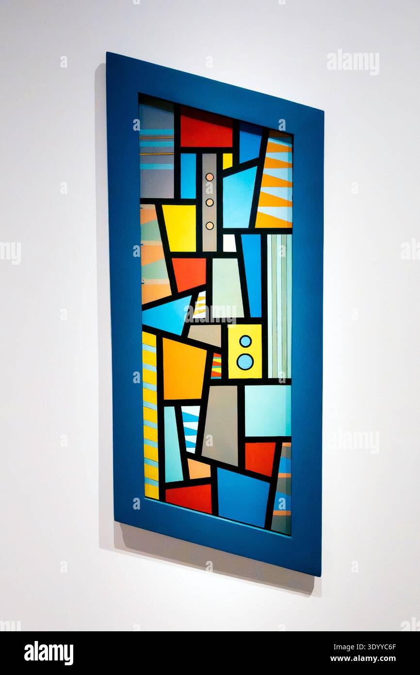 Painting by Carmelo Arden Quin Untitled or The Indians 1948 in the MALBA Museum, Buenos Aires, Argentina Stock Photo