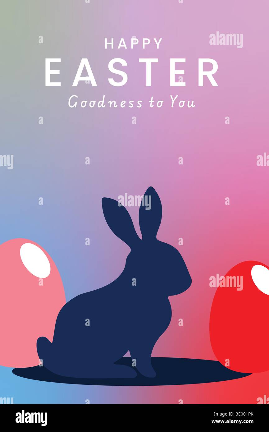 Easter Greeting Card Style with gradient Stock Vector
