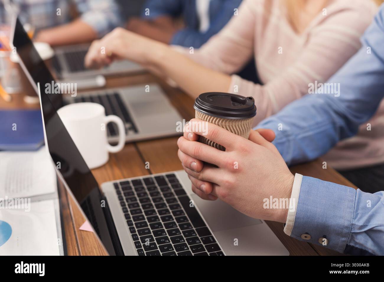 Programmers working in software developing company Stock Photo
