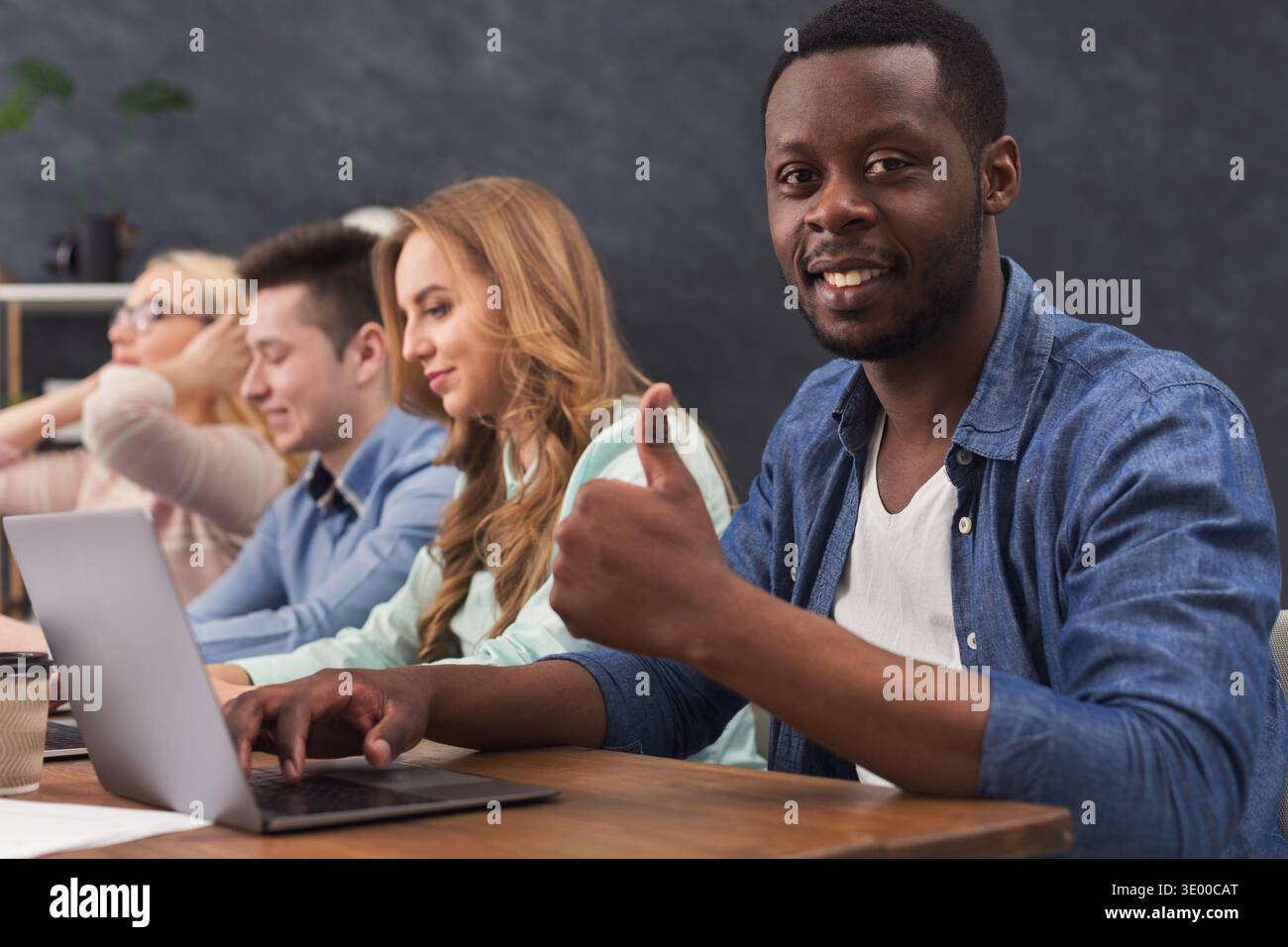 Programmers working in software developing company Stock Photo