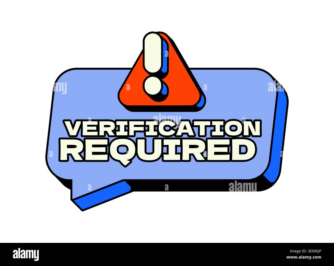 Verification Required Label Verification required account alert UI overlay illustration Stock ...