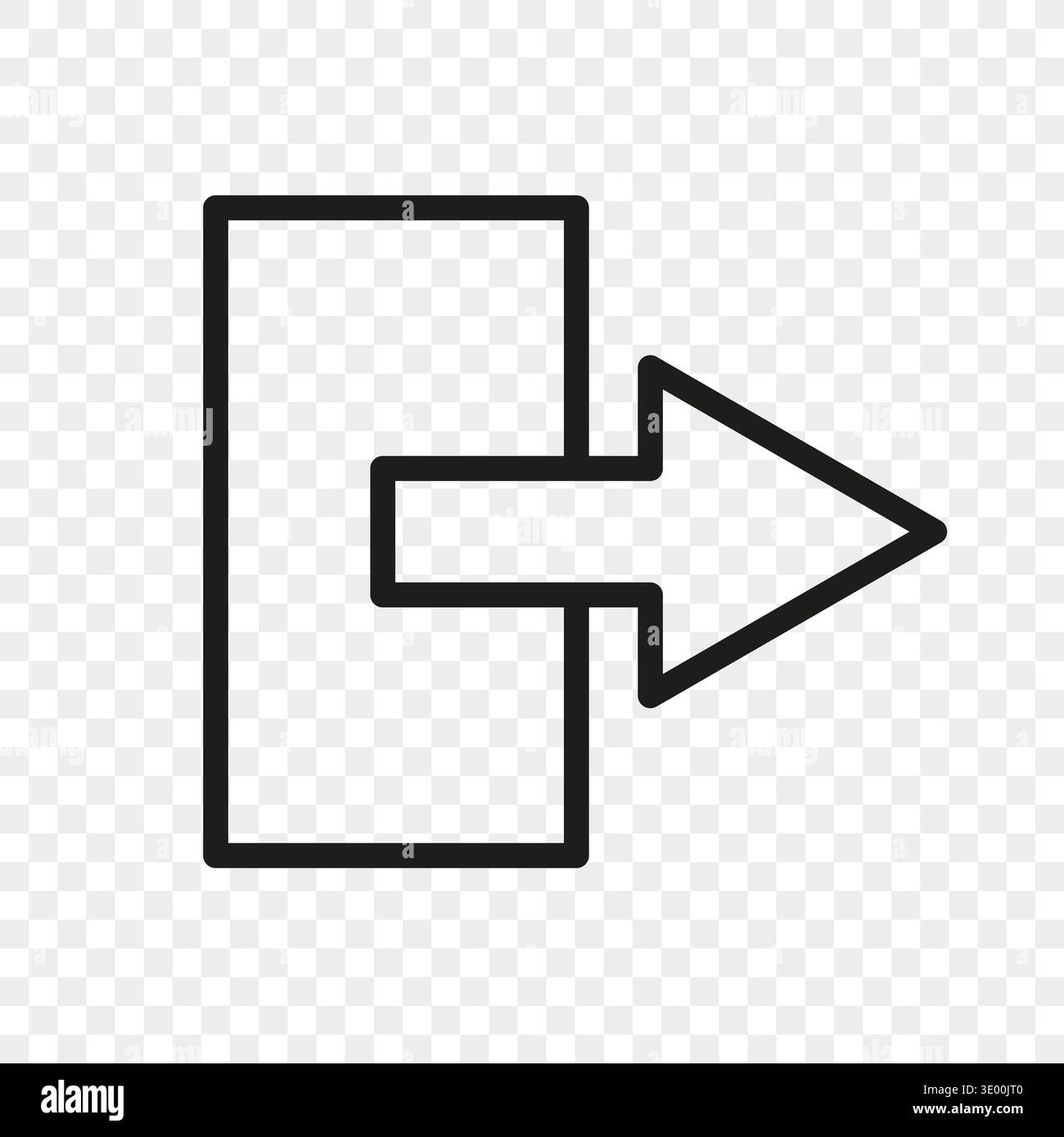 Professional logout icons. Directional arrow symbol. Emergency exit indicator. Navigational interface component Vector. Stock Vector