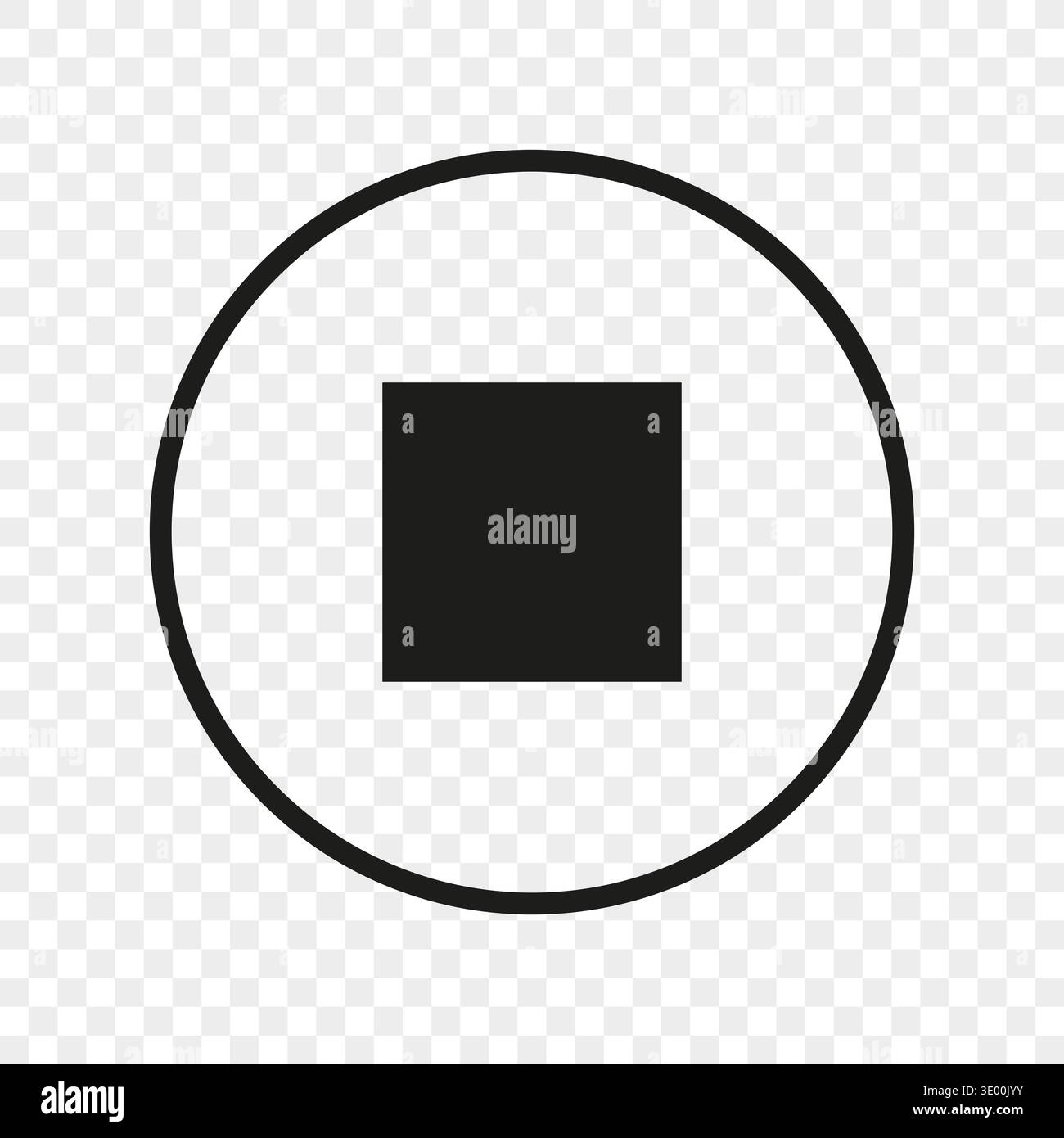 Professional stop icon. Essential control Vector. Universal interface element. Checkered background symbol. Stock Vector