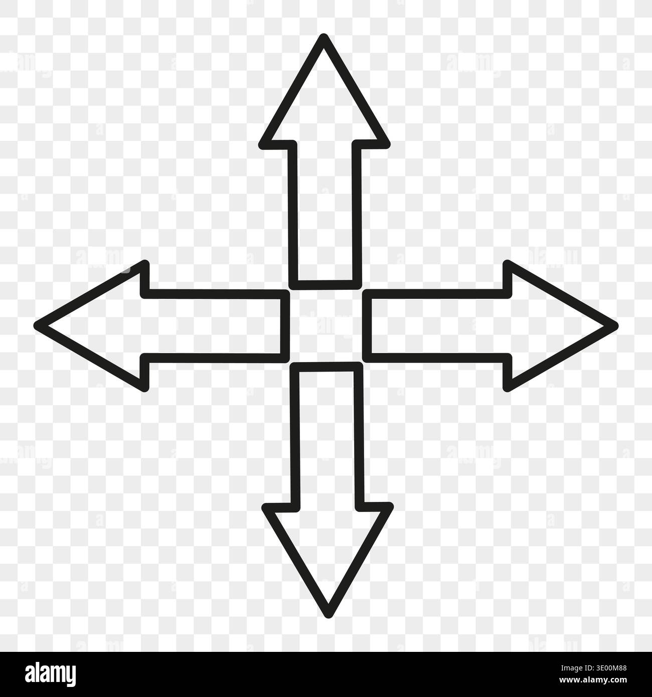 Directional navigation arrows. Precise pointer Vector. Significant movement element. Universal interface control. Stock Vector