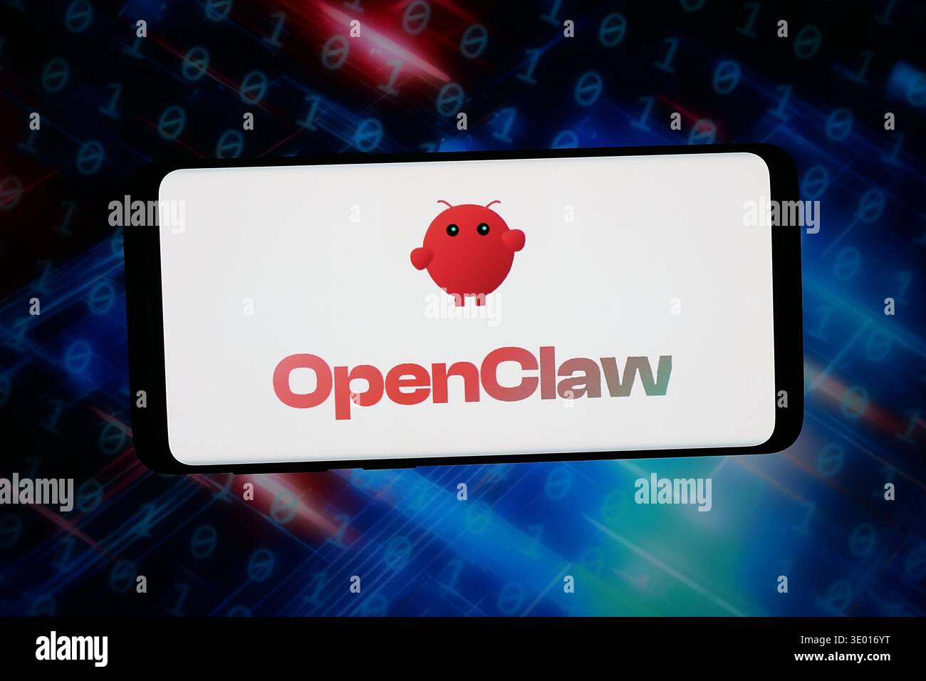 February 23, 2026, Germany: In this photo illustration, the logo of AI agent software OpenClaw is displayed on a smartphone in front of abstract background on computer screen. (Credit Image: © Timon Schneider/SOPA Images via ZUMA Press Wire) EDITORIAL USAGE ONLY! Not for Commercial USAGE! Stock Photo
