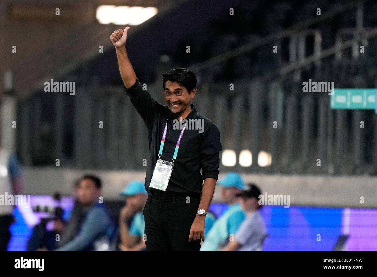 Taiwan's coach Prasobchoke Chokemor reacts during the Women's Asian Cup ...
