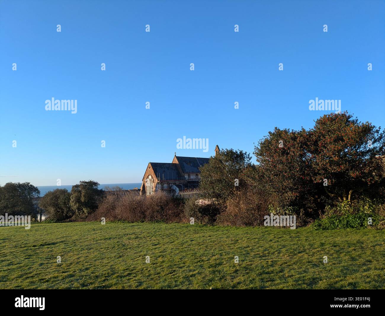 The Chapel to the Former Convent of the Holy Child Jesus, Magdalen Road, St Leonards-on-Sea, which has fallen into disrepair - Smartphone Captured Stock Image