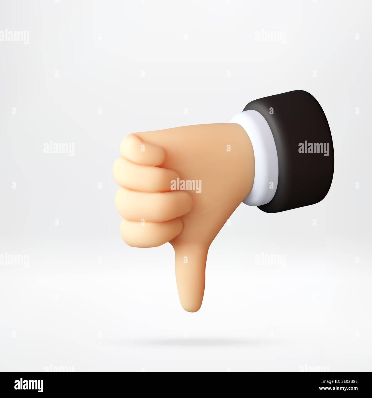 3D businessman hand showing thumb down gesture Stock Vector
