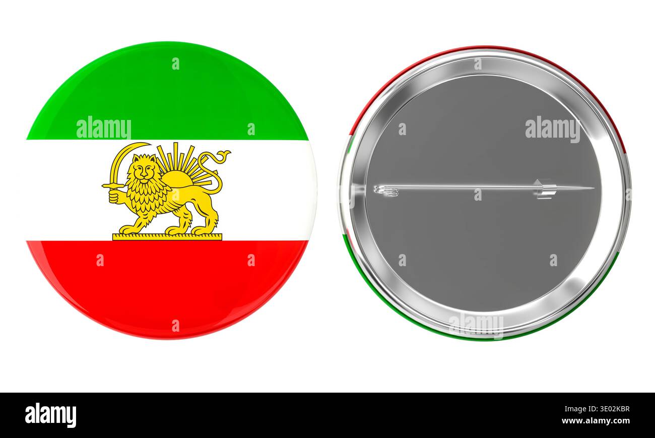 Iran national emblem lion and sun badge 3d isolated Stock Photo - Alamy