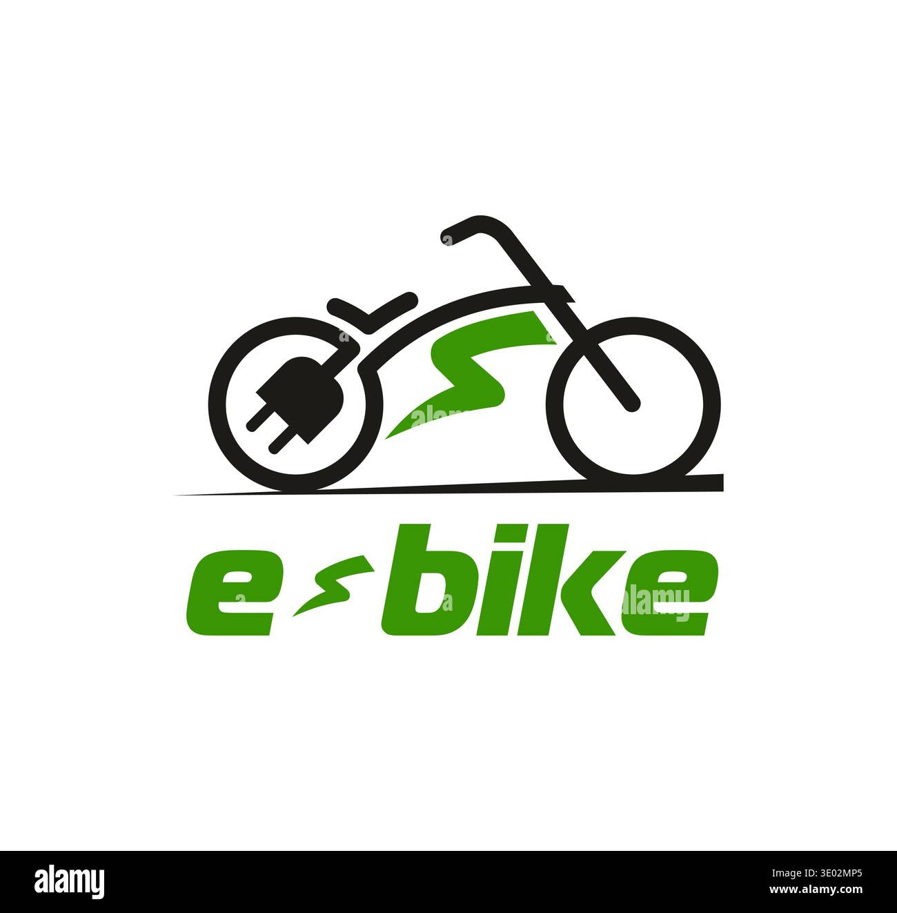 Electrobike icon, emblem with electric bicycle, Stock Vector