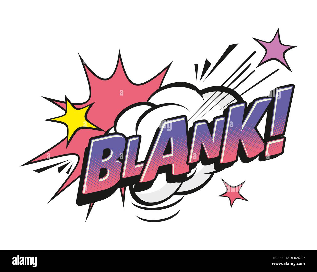 Blank comic sound effect speech bubble tag Stock Vector