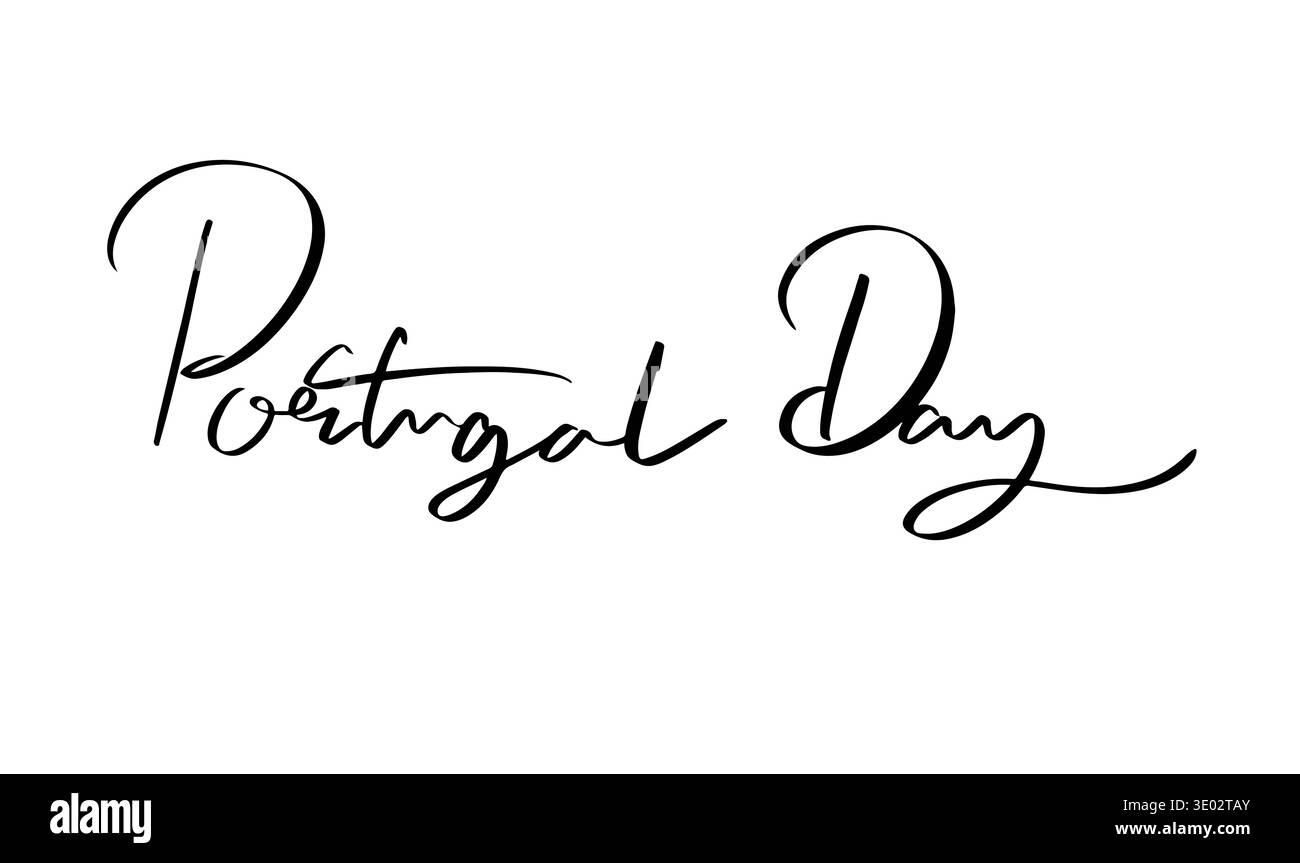 Portugal day text font calligraphy hand written lettering script black ...
