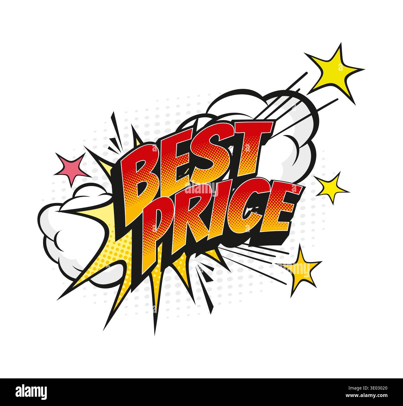 Cartoon retro best price comic speech bubble Stock Vector