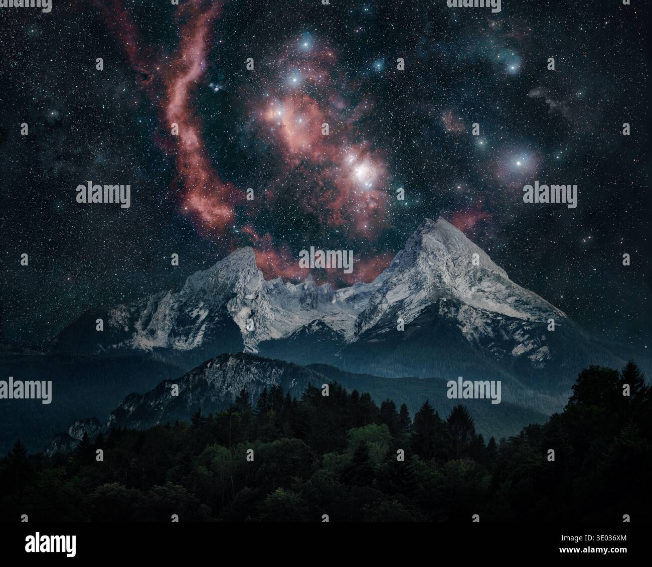 Starry night sky countryside hi-res stock photography and images - Alamy