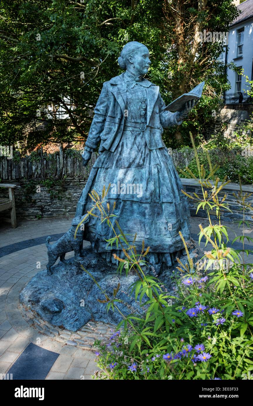 Cranogwen; Statue ; Welsh ;Poet Sarah Jane Rees ; Llangrannog ;West Wales; Stock Photo