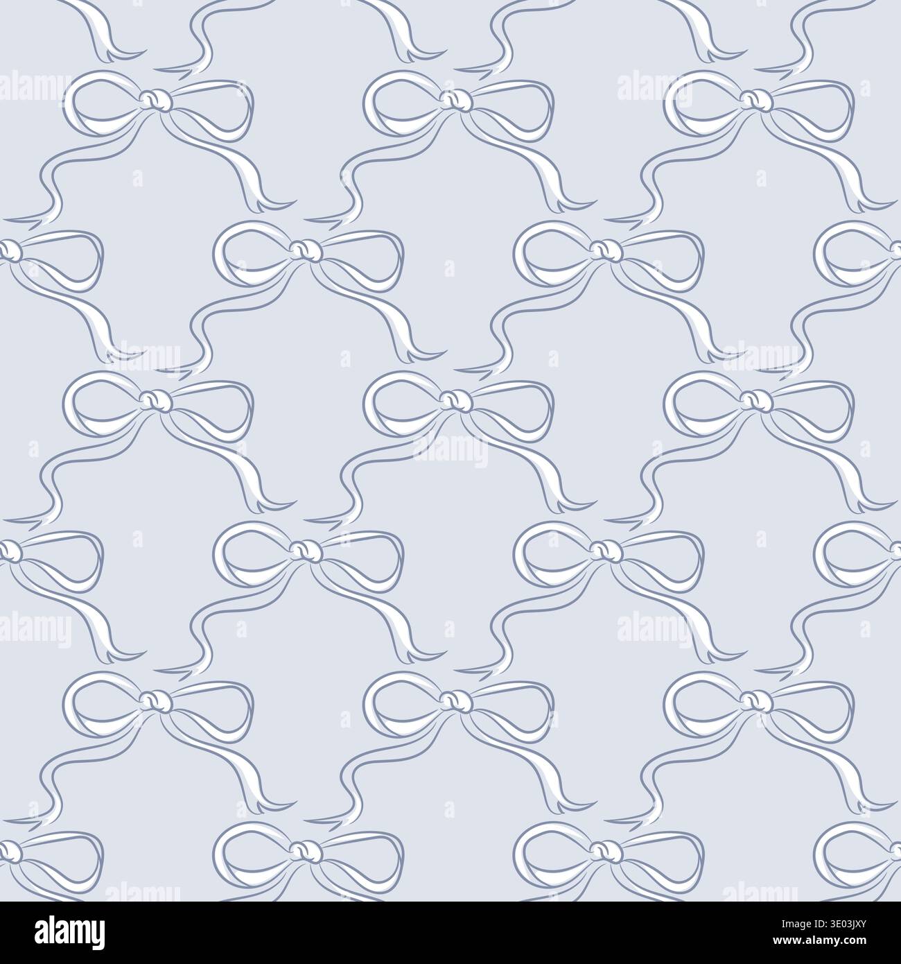 Blue elegant blue bows arranged in a seamless pattern netted damask style Stock Vector