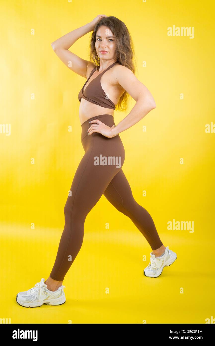 Strong woman posing in bra hi-res stock photography and images - Alamy