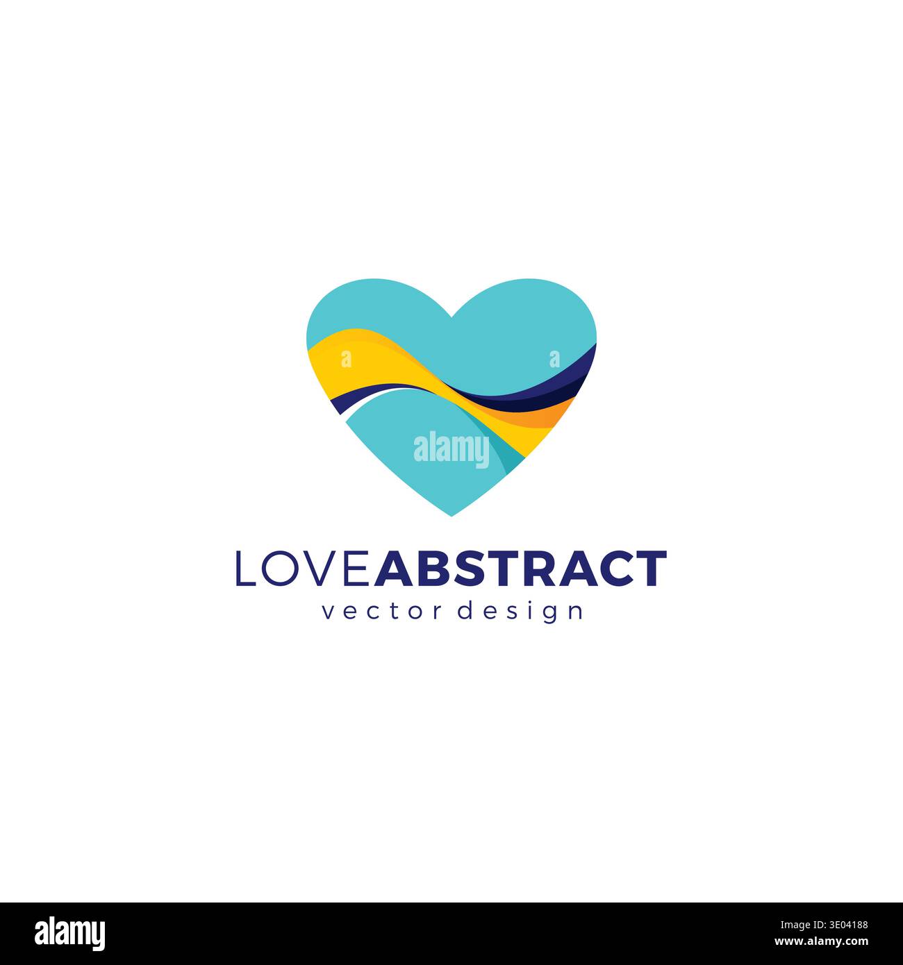 Love Abstract Logo Design Vector. Wave Heart Icon Stock Vector