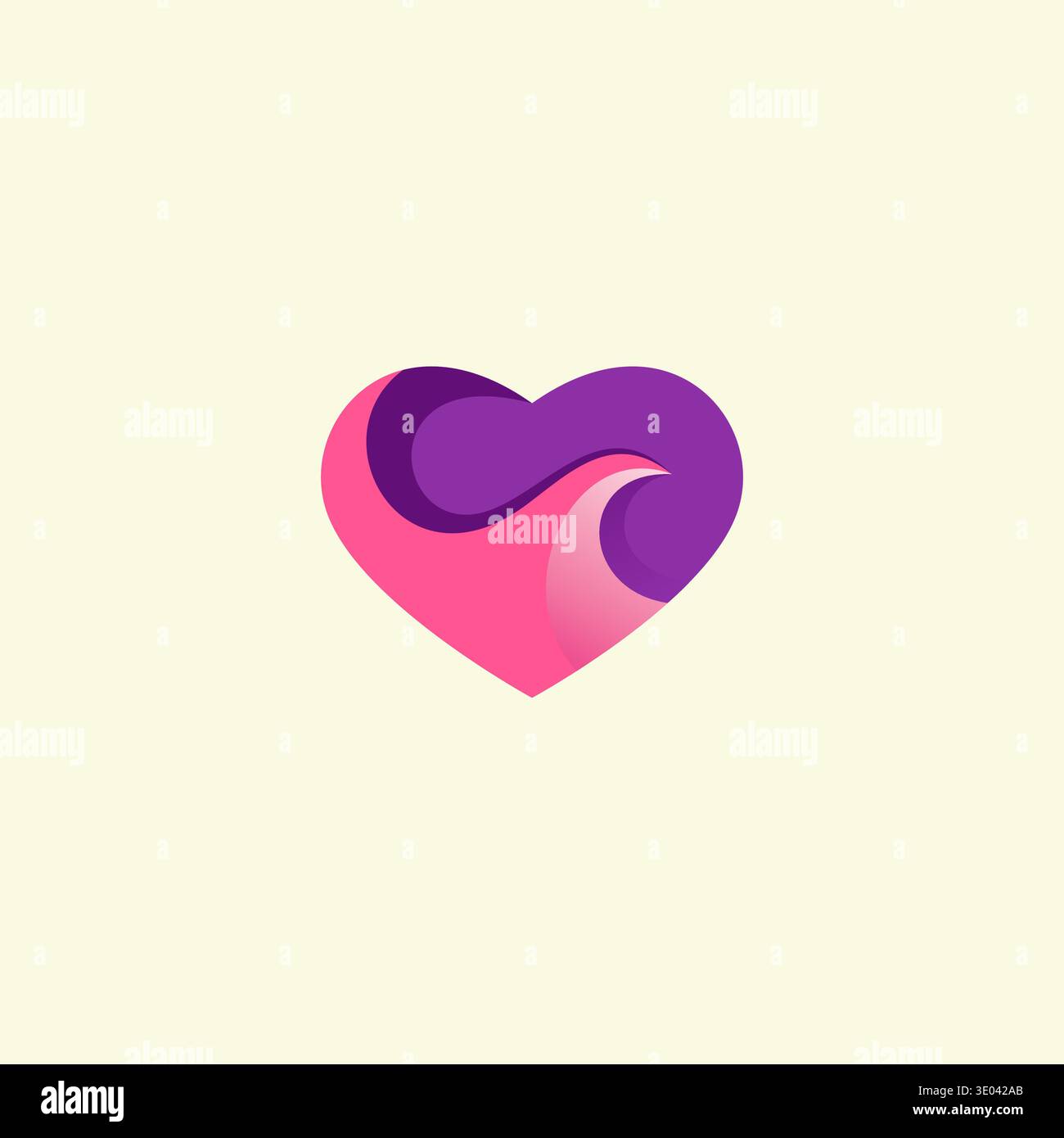 Love Wave Abstract Logo Vector Illustration Stock Vector