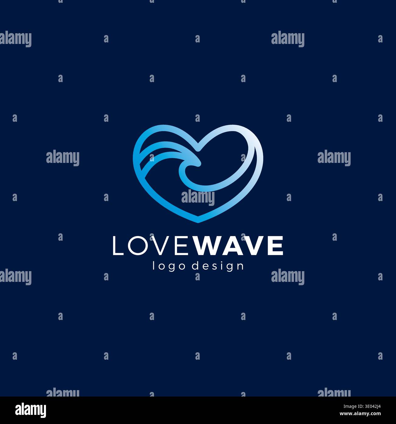 Love Wave Line Vector Illustration Stock Vector