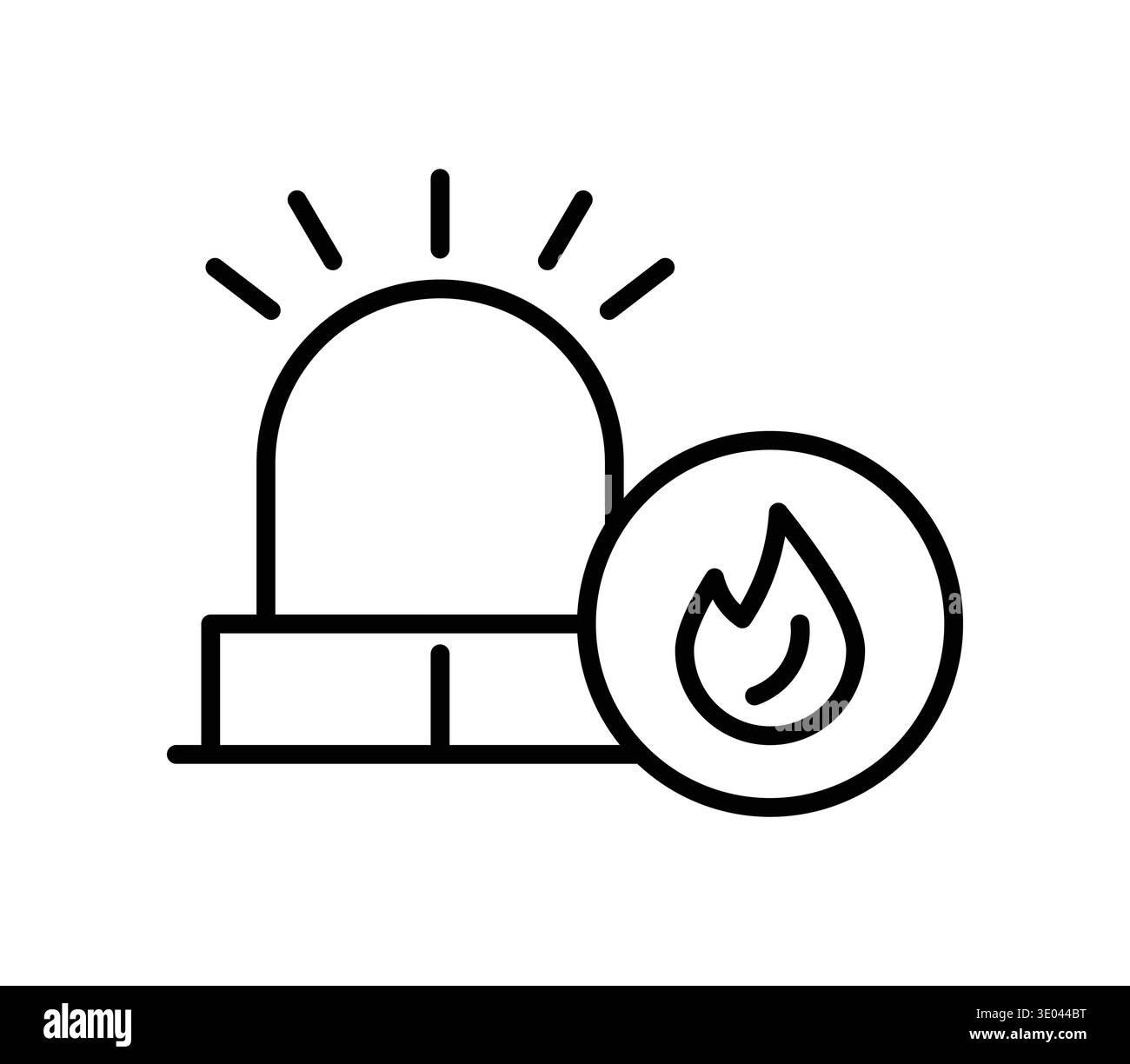 Outline design of emergency response icon featuring alert light and ...